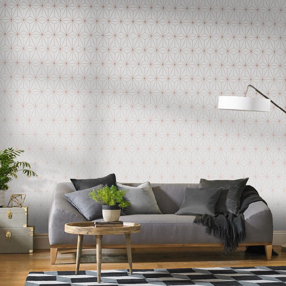 graham & brown Prism Rose Gold Wallpaper