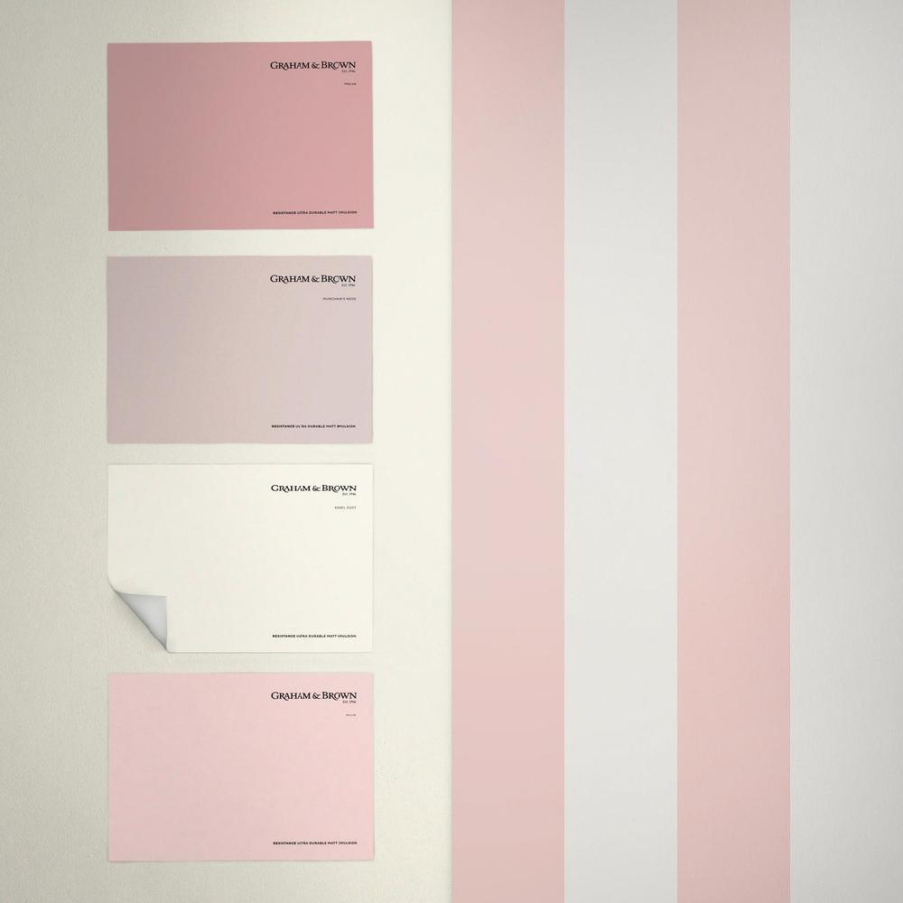 Graham & Brown Quartet Stripe Blush Wallpaper
