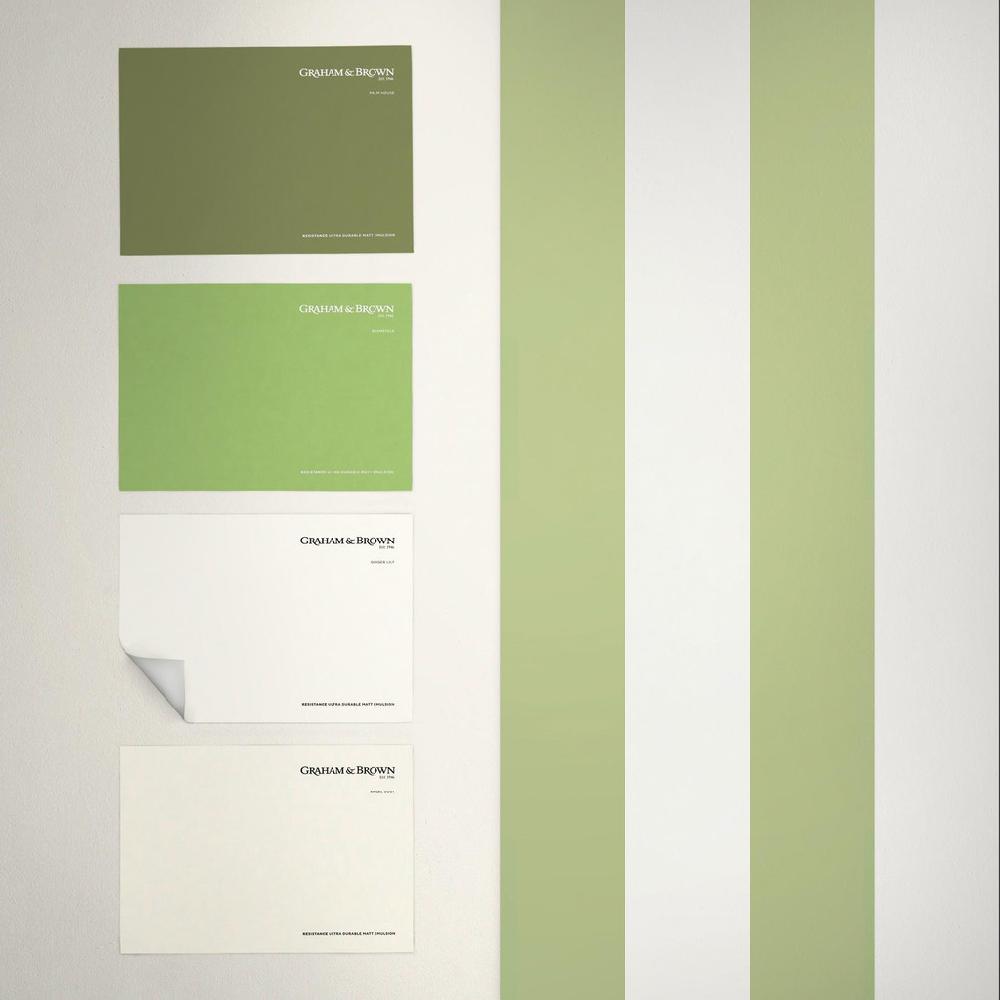 Graham & Brown Quartet Stripe Green Wallpaper