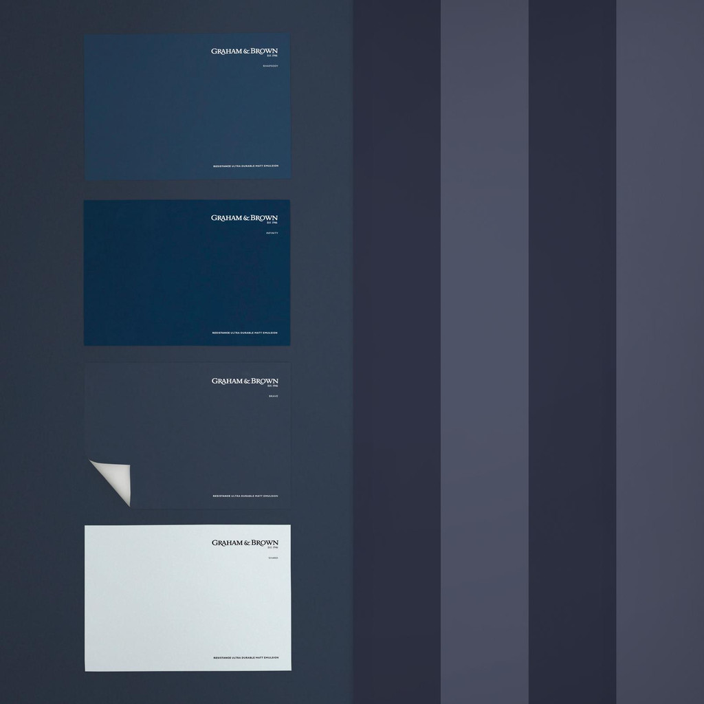 Graham & Brown Quartet Stripe Midnight Wallpaper