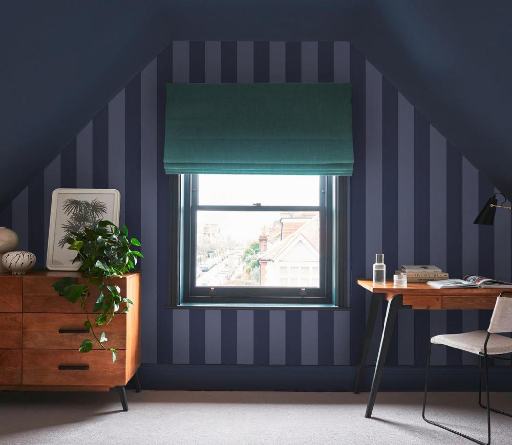 graham & brown Quartet Stripe Midnight Wallpaper