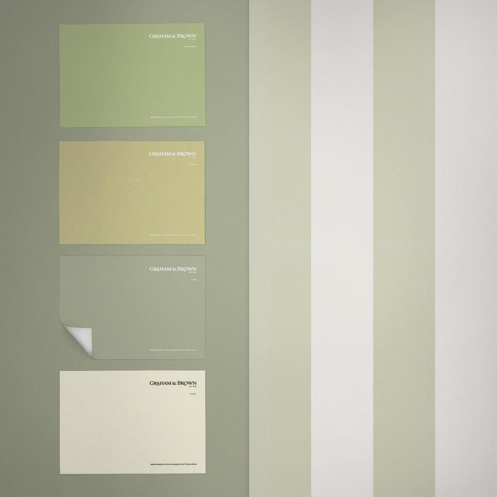 Graham & Brown Quartet Stripe Sage Wallpaper