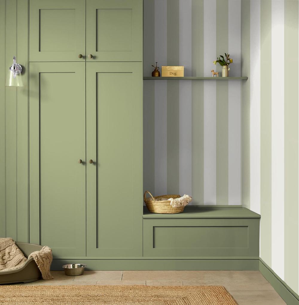 graham & brown Quartet Stripe Sage Wallpaper