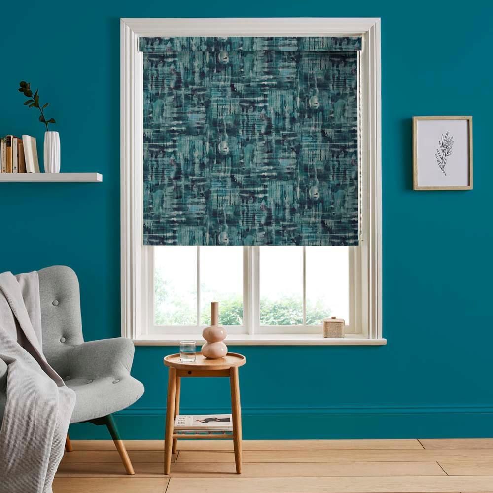 graham & brown Reecho Teal Roller Shade