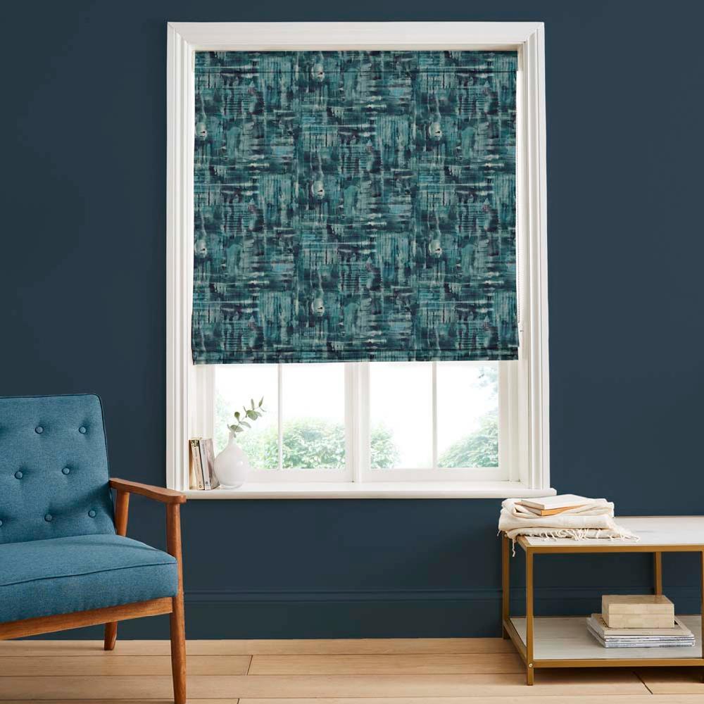 graham & brown Reecho Teal Roman Shade