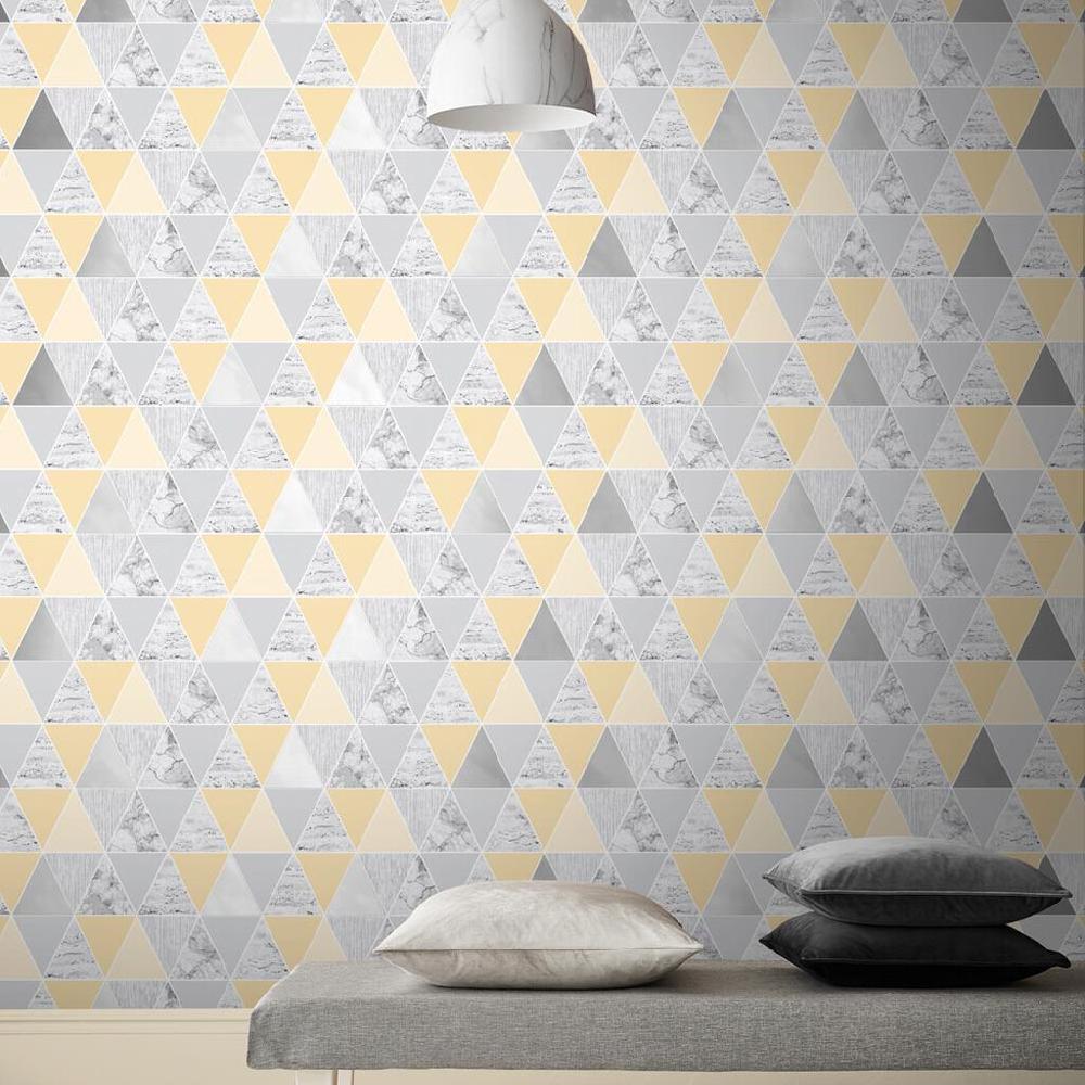 graham & brown Reflections Lemon Wallpaper