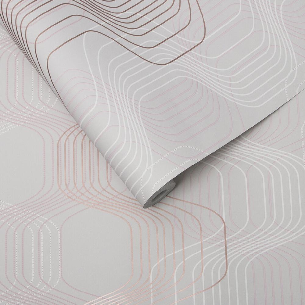 Graham & Brown Revival Gray & Pink Wallpaper