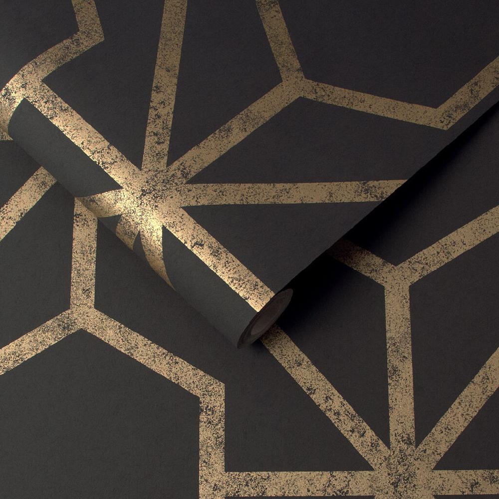 Graham & Brown Rinku Black & Gold Wallpaper