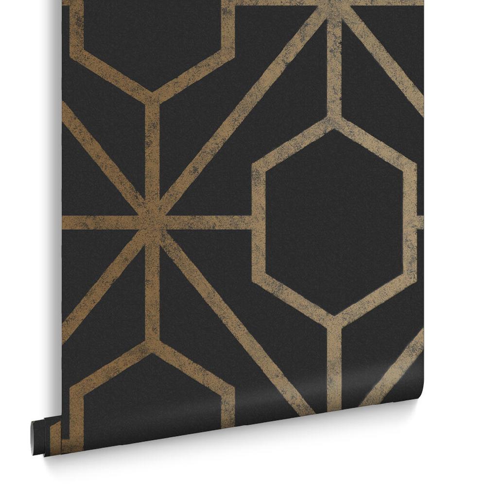 Graham & Brown Rinku Black & Gold Wallpaper