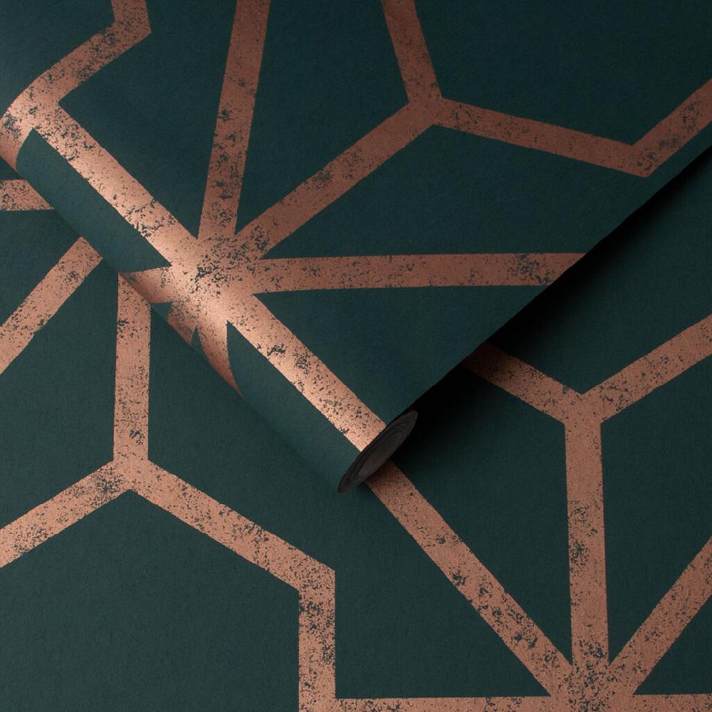 Graham & Brown Rinku Green & Copper Wallpaper