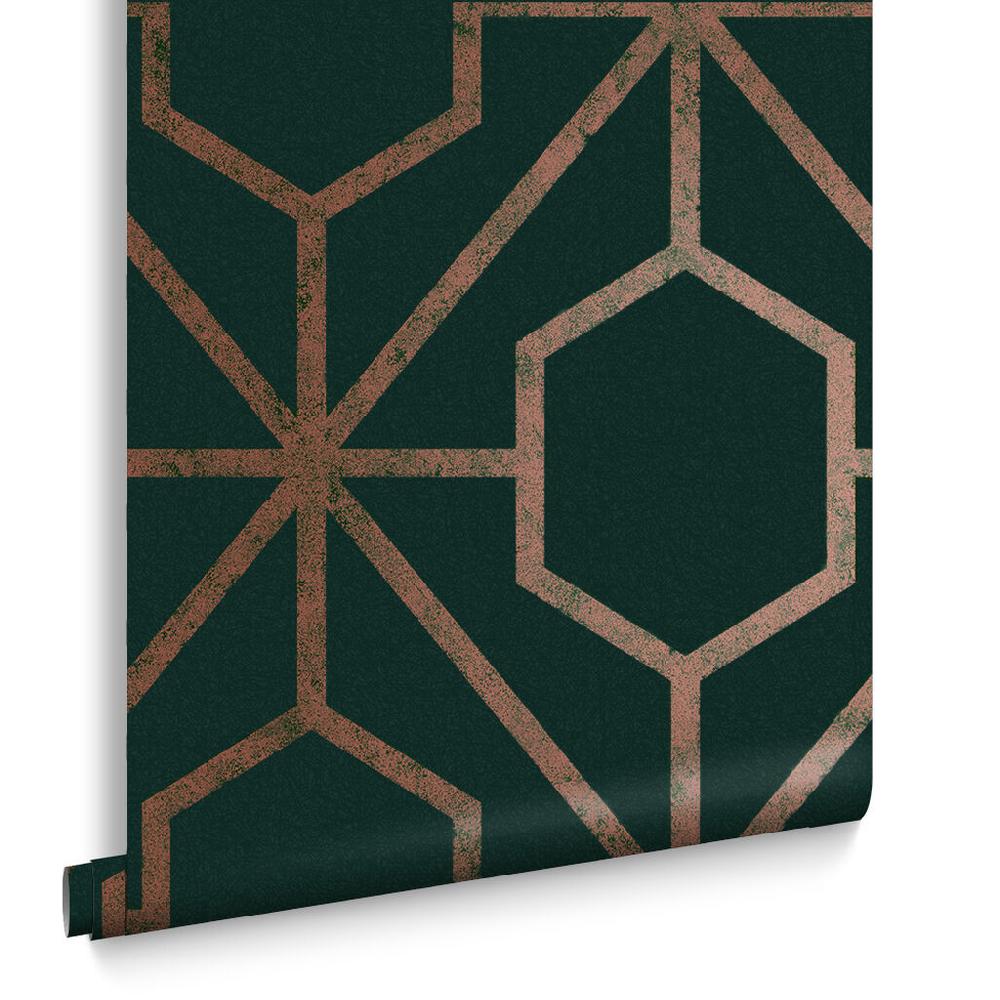 Graham & Brown Rinku Green & Copper Wallpaper