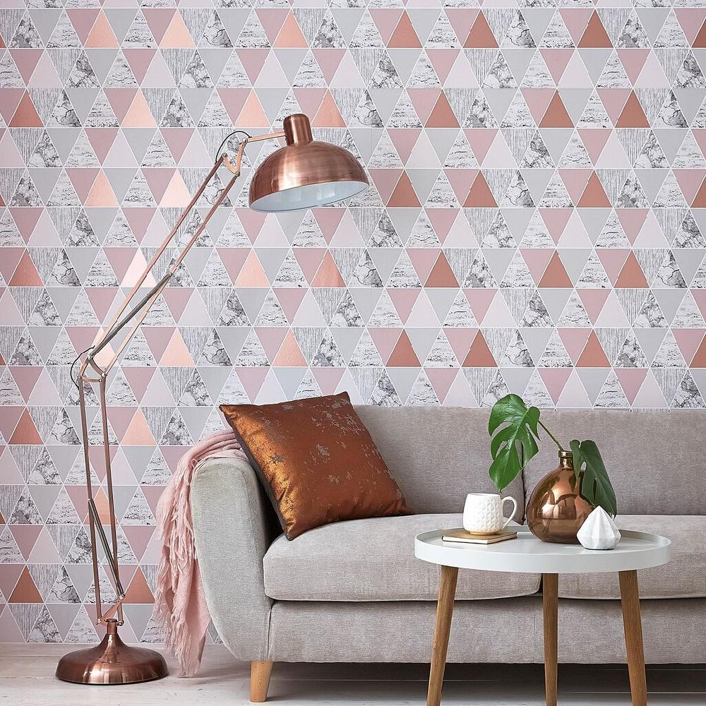 graham & brown Rose Gold Reflections Wallpaper