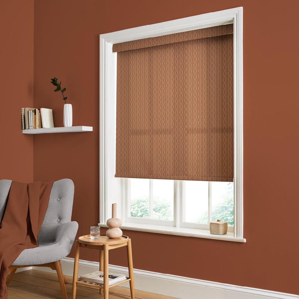 graham & brown Rustic Ikat Clay Roller Shade