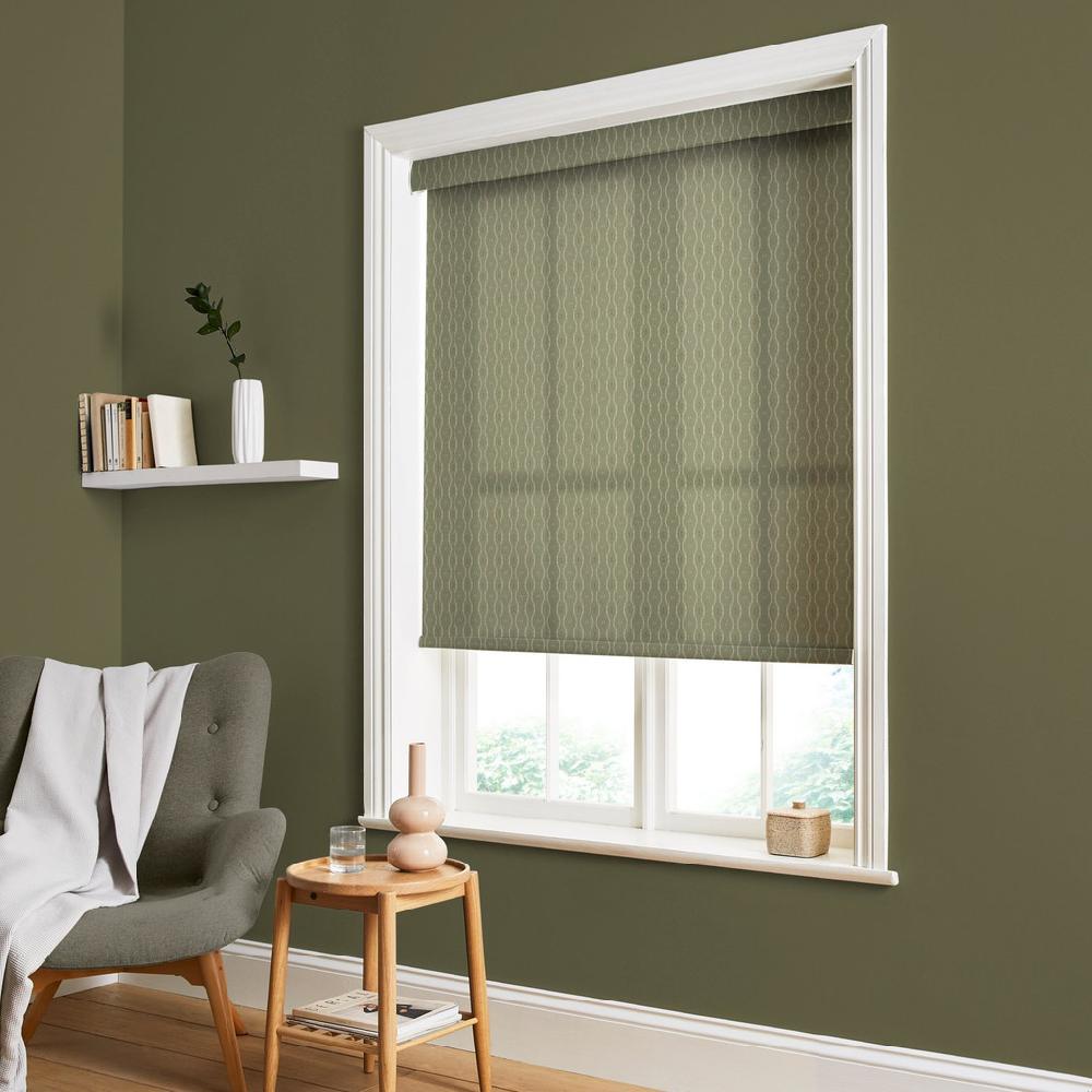 graham & brown Rustic Ikat Sage Roller Shade