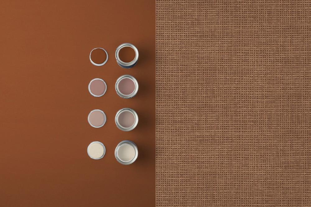 Graham & Brown Rustic Weft Clay Wallpaper