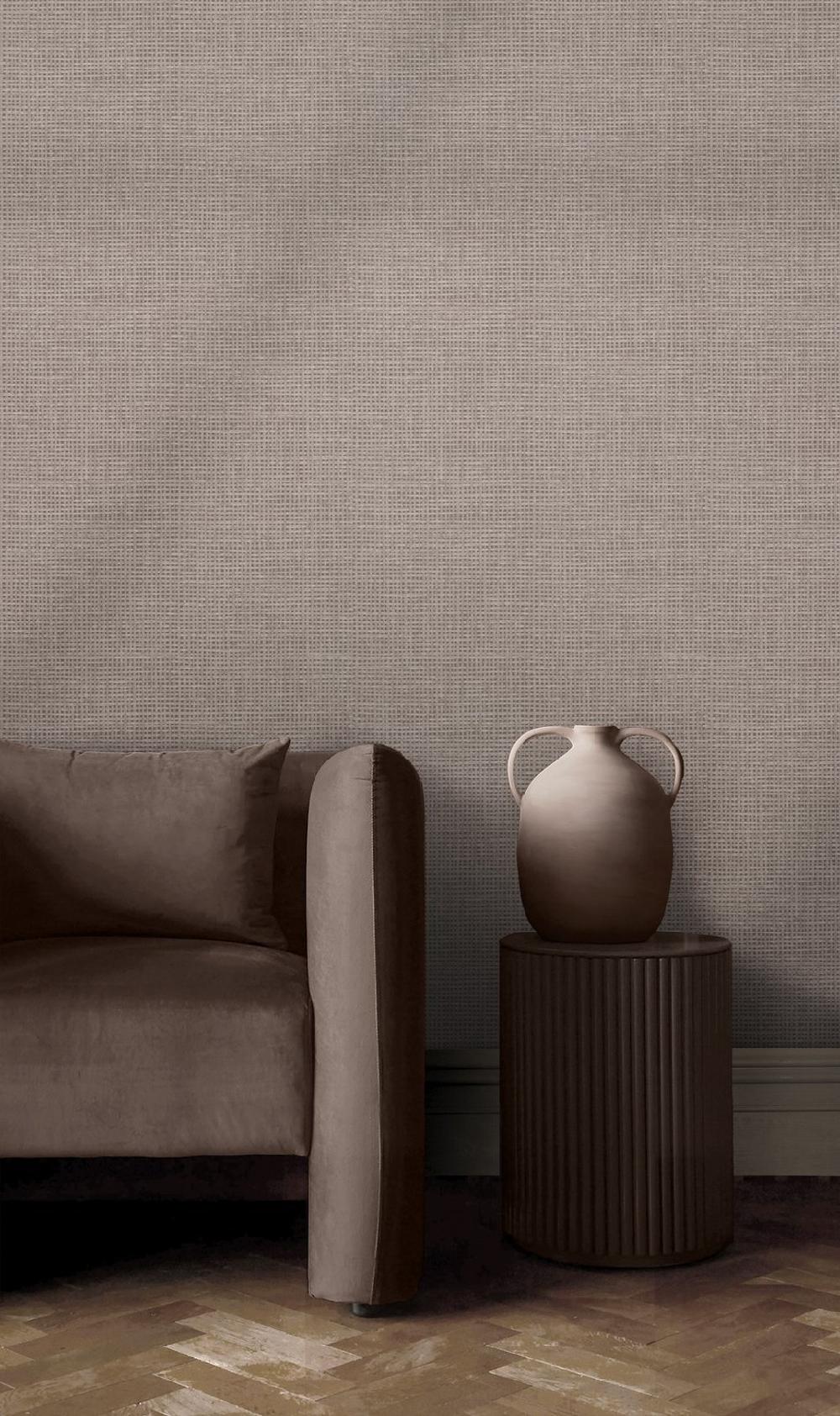 graham & brown Rustic Weft Stone Wallpaper