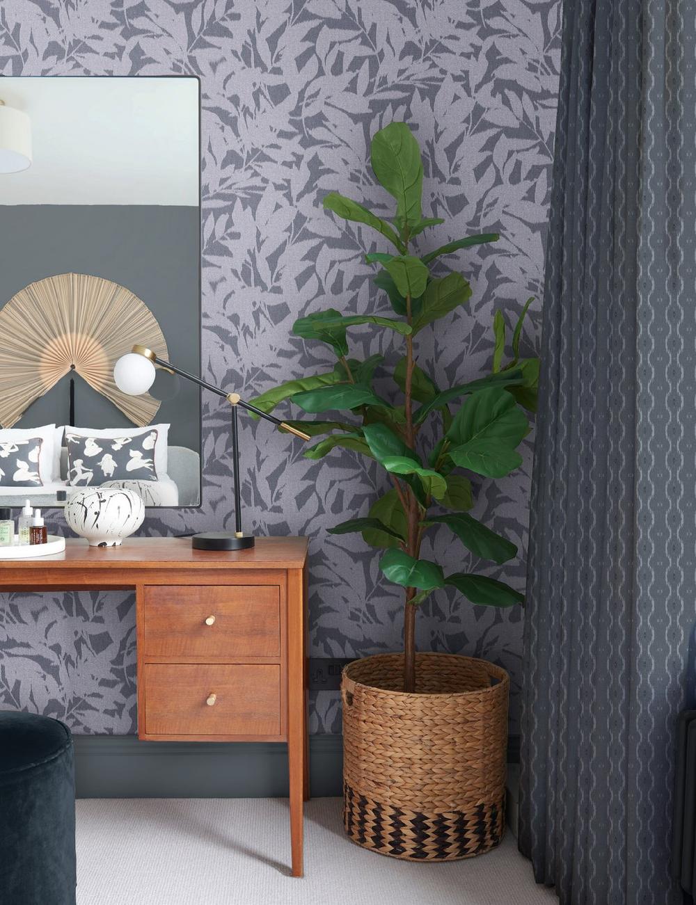 graham & brown Shadow Play Denim Wallpaper
