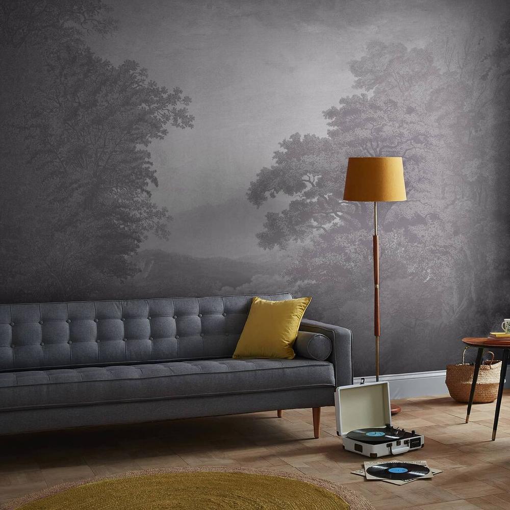 graham & brown Sketch Forest Silver Bespoke Mural