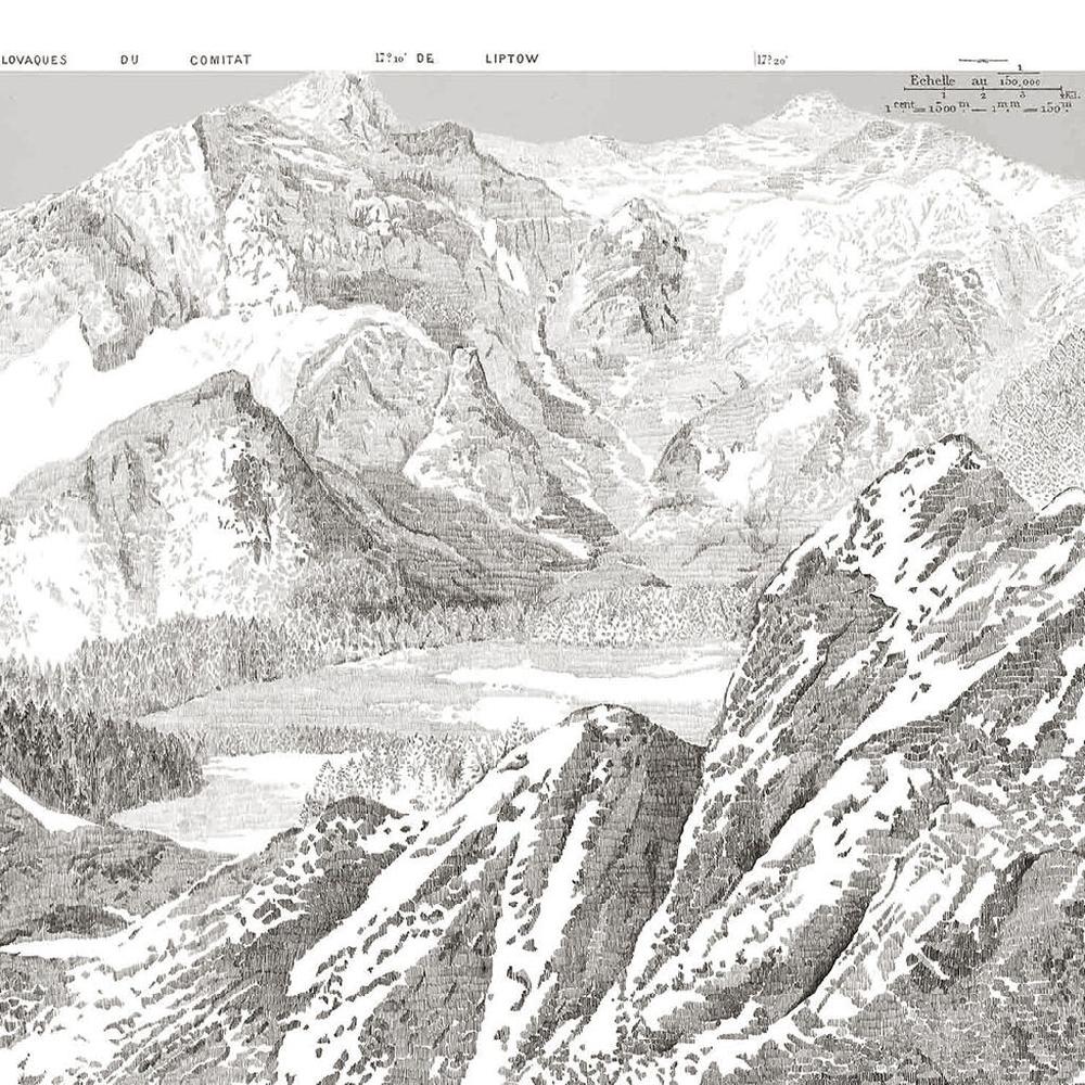 Graham & Brown Sketch Mountain Gris Bespoke Mural