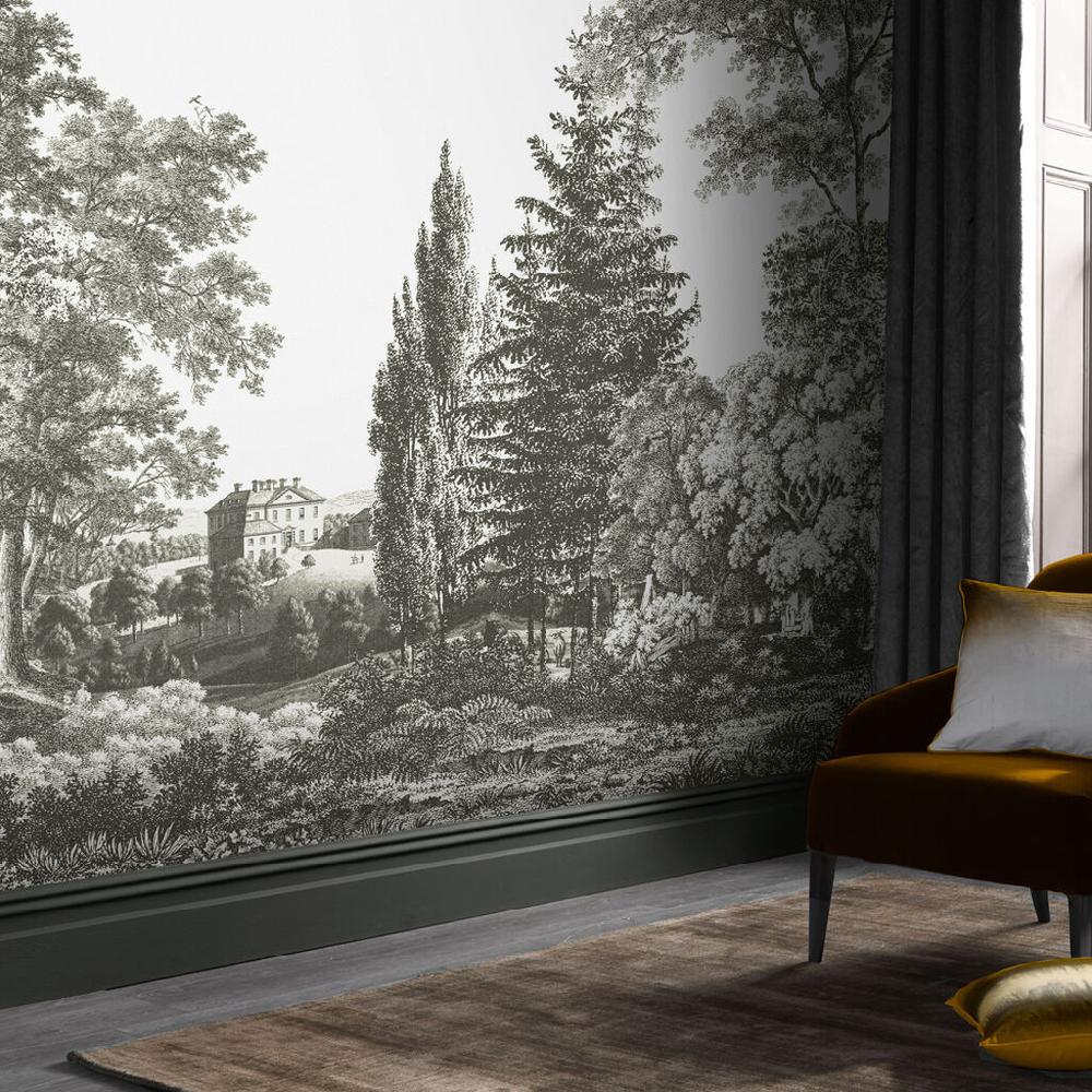 graham & brown Stately Manor Gray Bespoke Mural