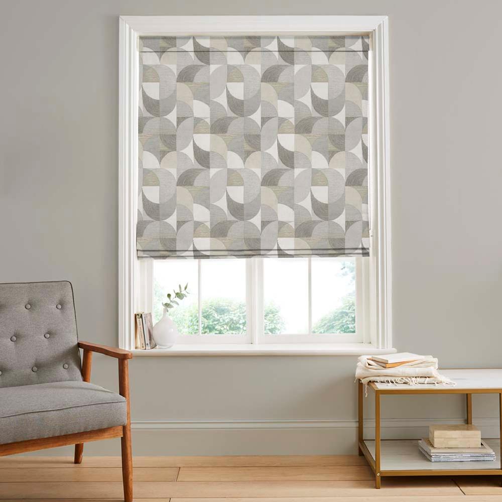 graham & brown Stitch Craze Taupe Roman Shade