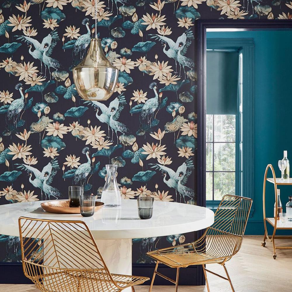 graham & brown Teien Navy Wallpaper