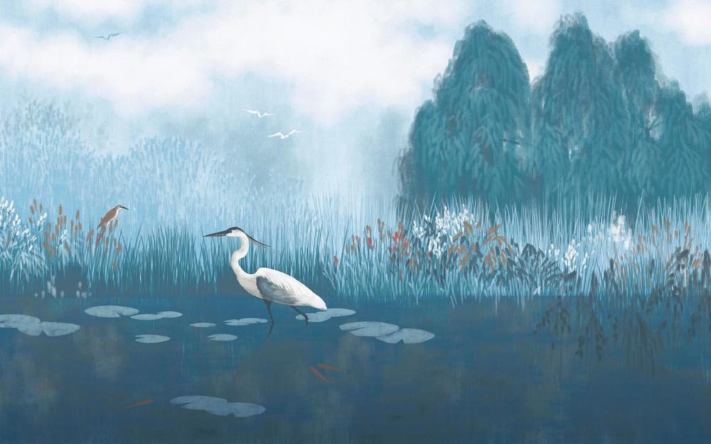 Graham & Brown The Weeping Willow Teal Bespoke Mural