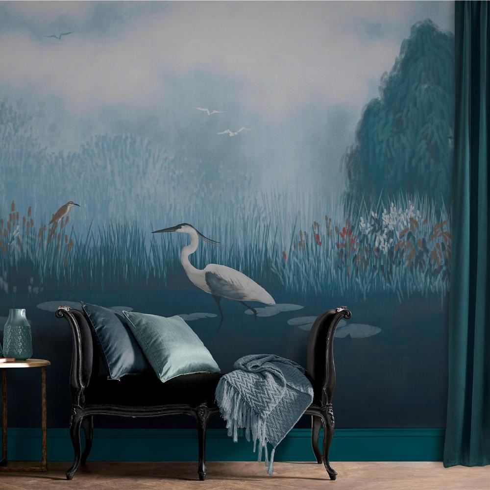 graham & brown The Weeping Willow Teal Bespoke Mural