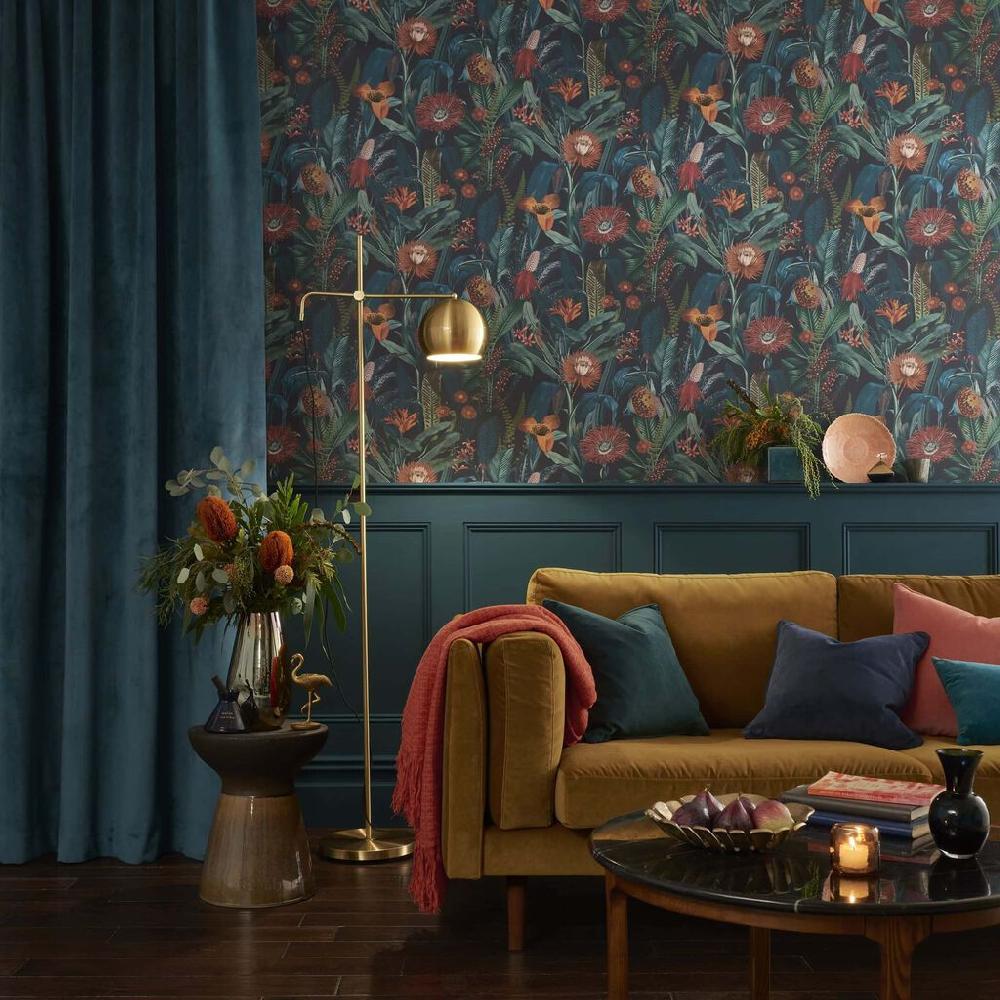 graham & brown Tigerlily Midnight Wallpaper