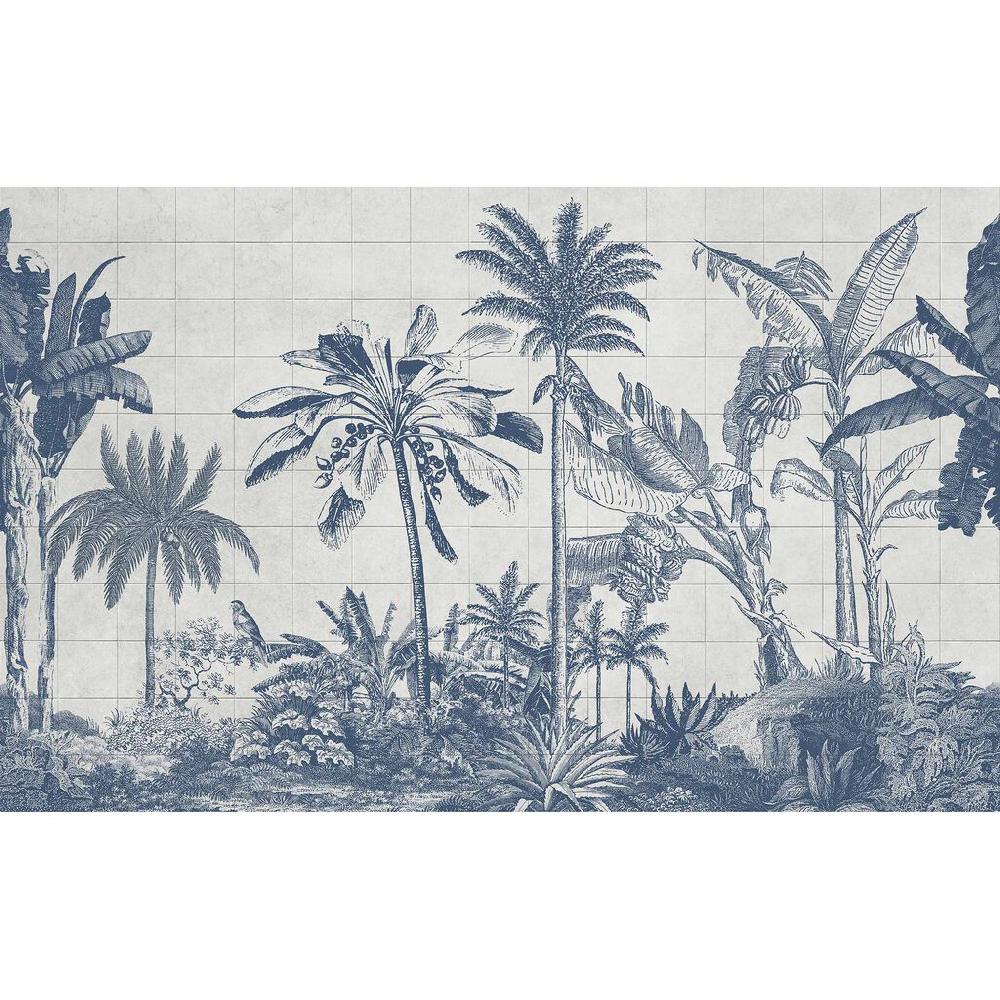 Graham & Brown Tiled Jungle Blue Bespoke Mural
