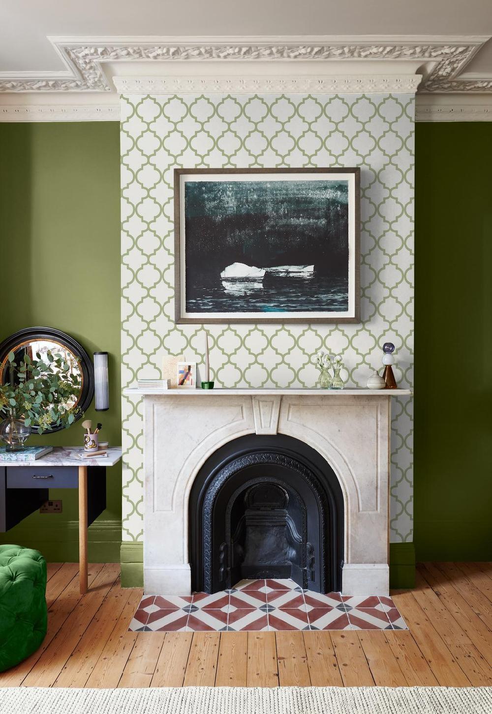 graham & brown Trellia Green Wallpaper