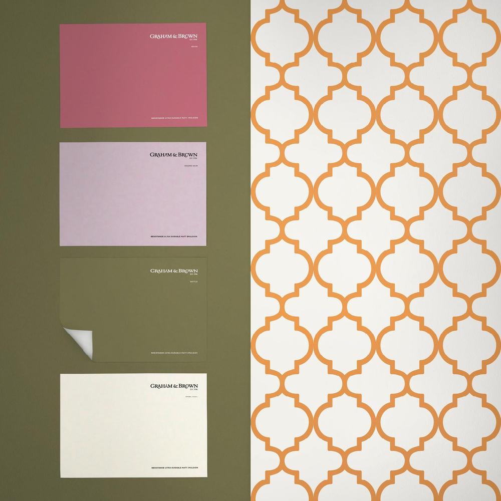 Graham & Brown Trellia Orange Wallpaper