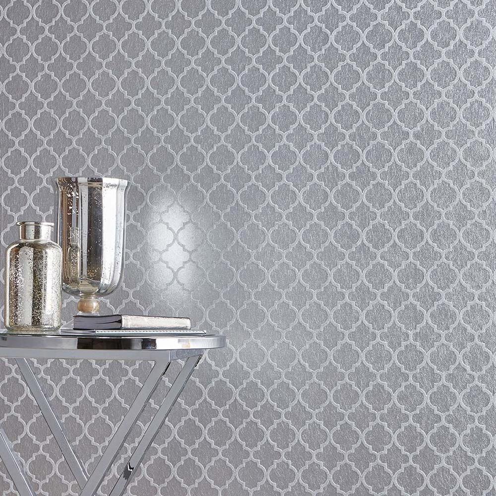 Graham & Brown Trelliage Bead Silver Wallpaper