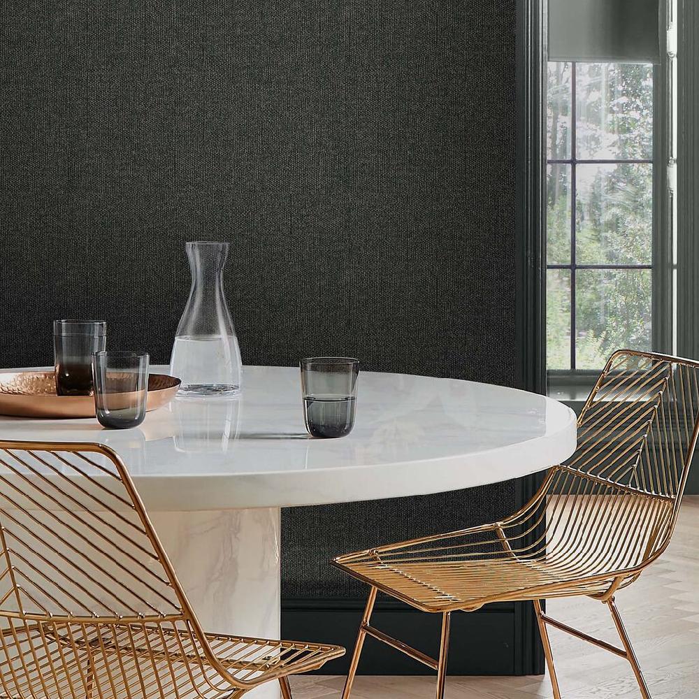 graham & brown Twill Deep Grey Wallpaper