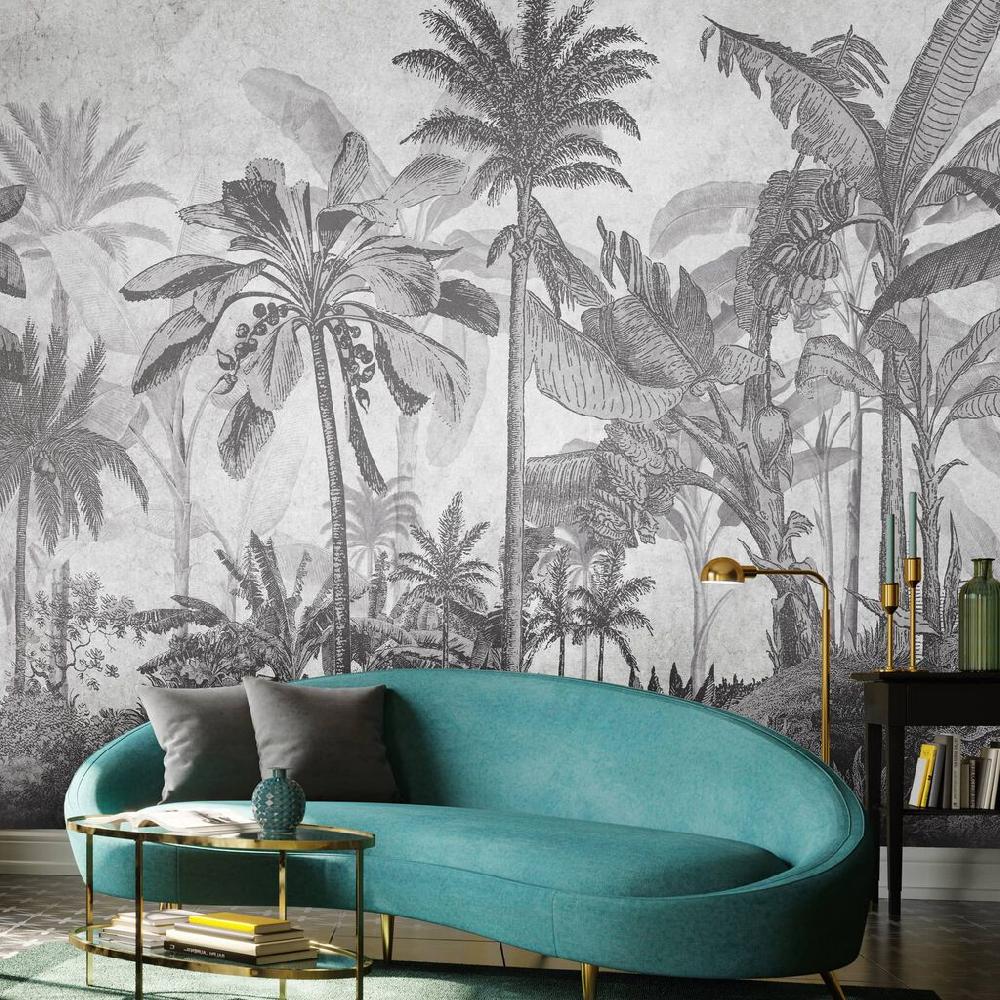 graham & brown Vintage Jungle Grey Bespoke Mural