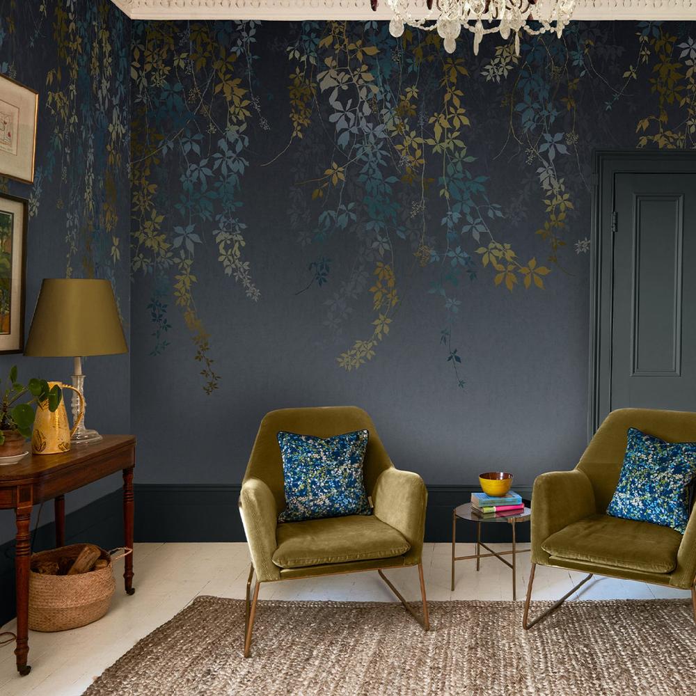 graham & brown Virginia Creeper Indigo Bespoke Mural