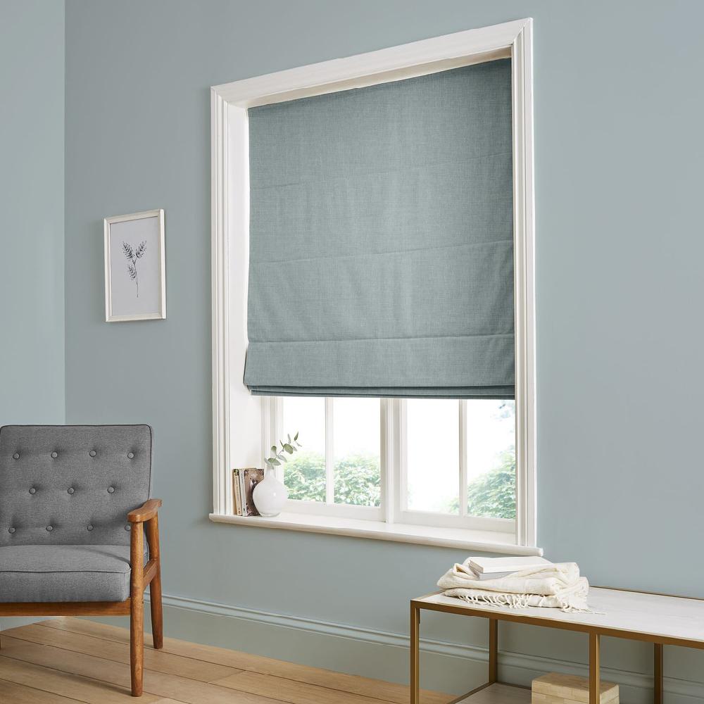 graham & brown Wallace Cool Blue Roman Shade