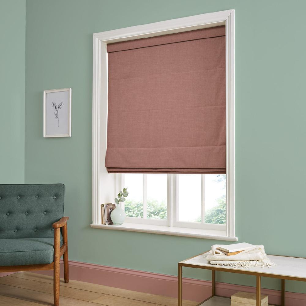 graham & brown Wallace Peach Roman Shade