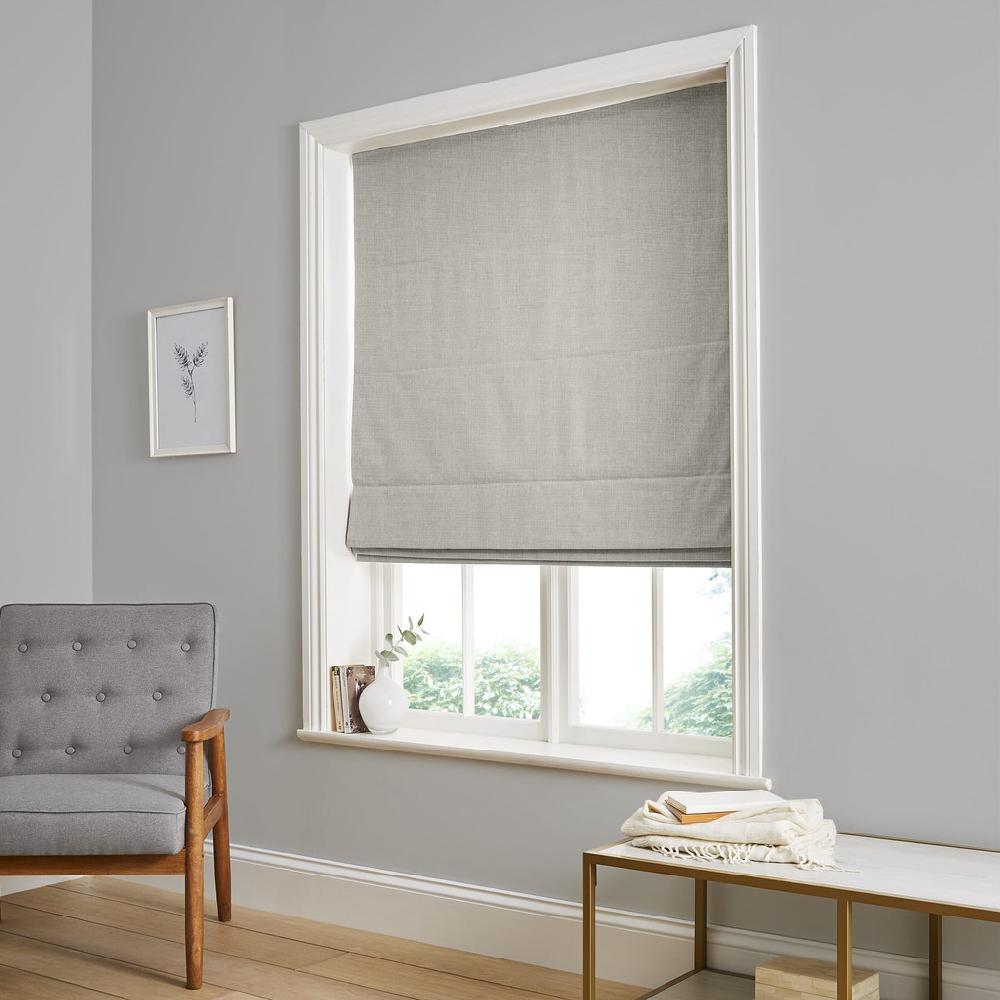 graham & brown Wallace Warm Gray Roman Shade