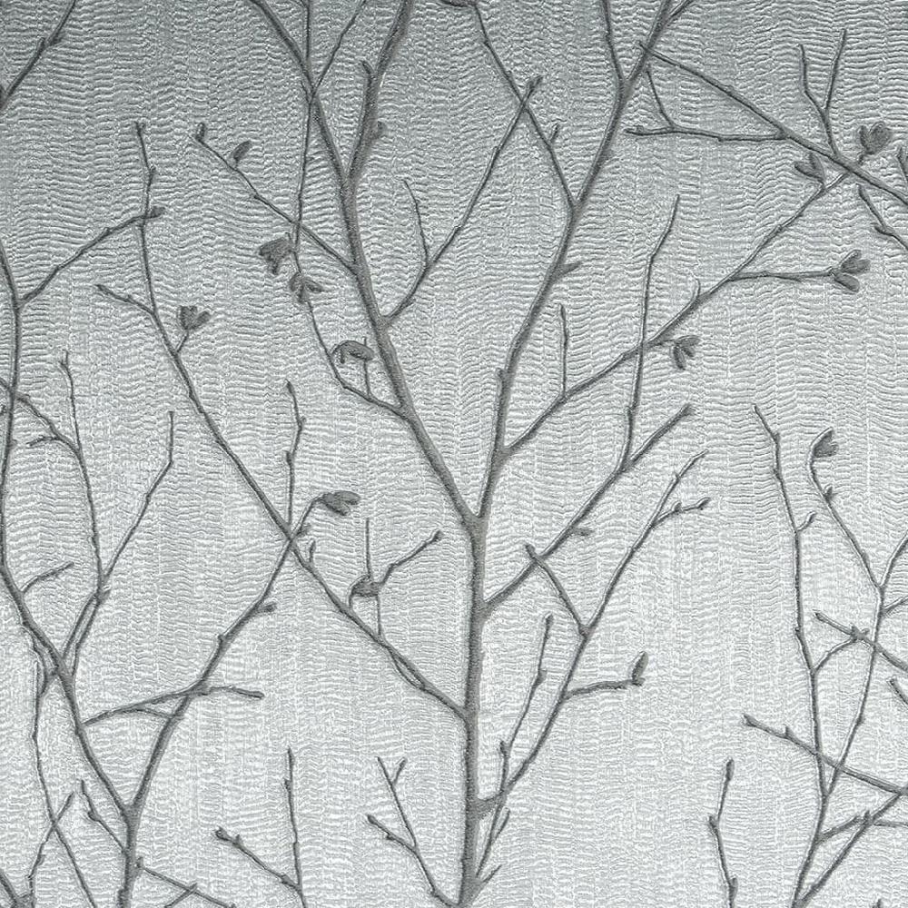 graham & brown Water Silk Sprig Silver Wallpaper