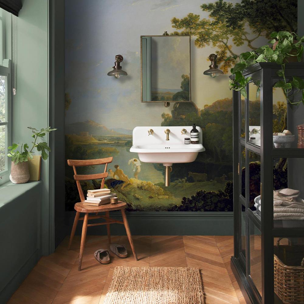 graham & brown Landscape with Bathers Cattle and Ruin Bespoke Mural