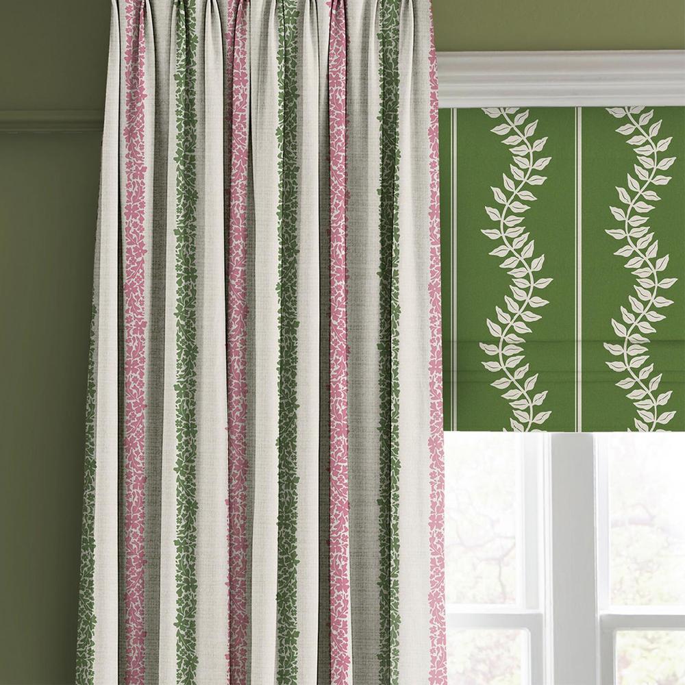 Graham & Brown Laurel Leaf Stripe Apple Green Roman Blind