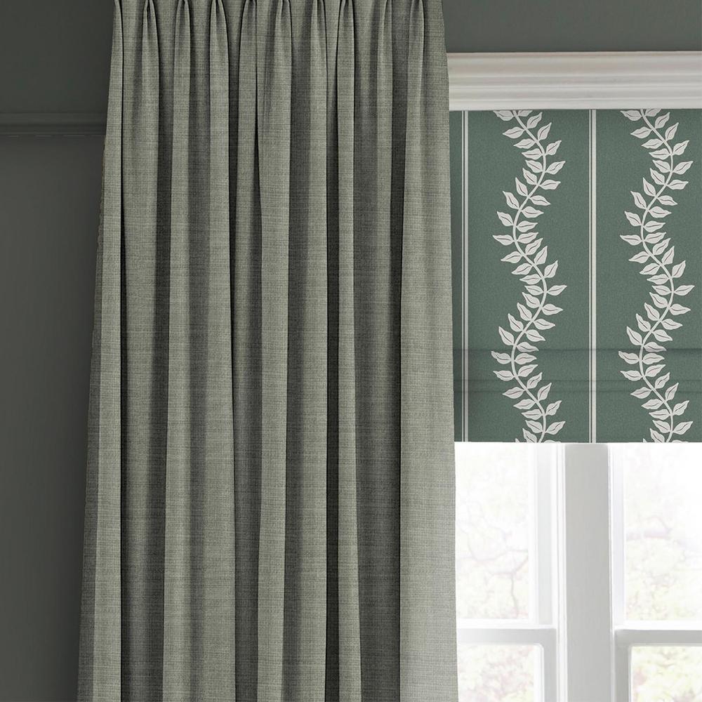 Graham & Brown Laurel Leaf Stripe Grey Green Roman Blind