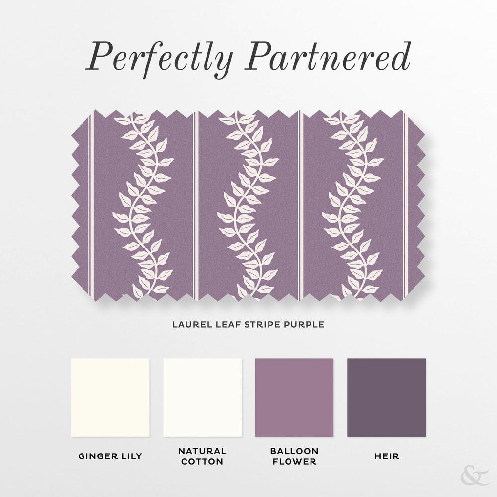 Graham & Brown Laurel Leaf Stripe Purple Roller Blind