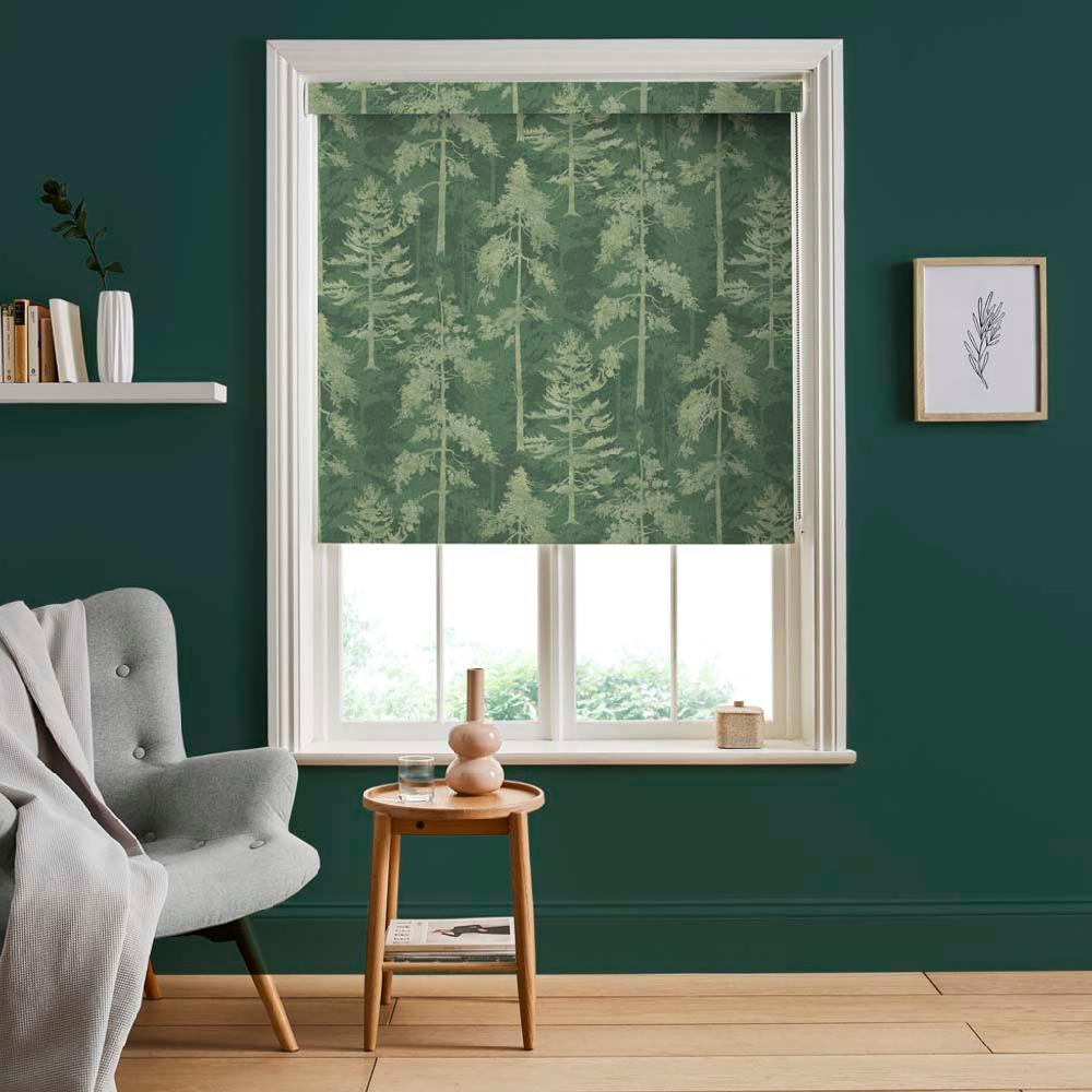 graham & brown Norse Forest Soft Emerald Roller Shade