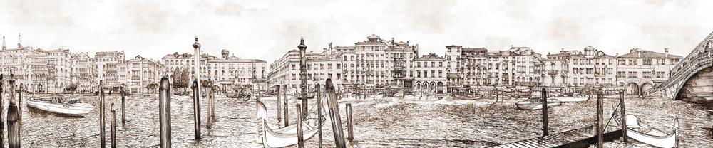 Graham & Brown Old Venezia Sepia Panoramic Bespoke Mural
