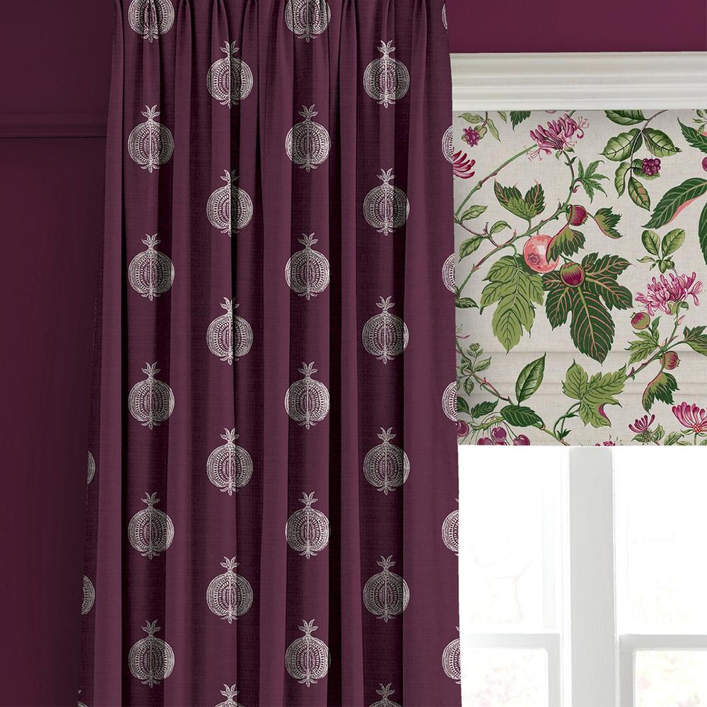 Graham & Brown Pomegranate Motif Epoch Purple Curtain
