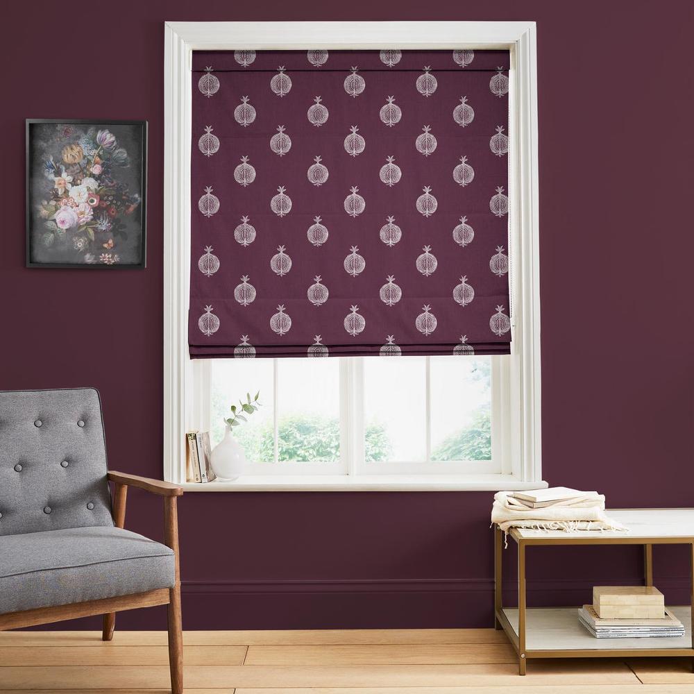 graham & brown Pomegranate Motif Epoch Purple Roman Blind