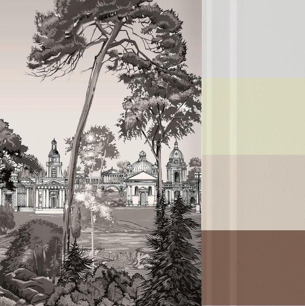 Graham & Brown Stately Promenade Sepia Panoramic Bespoke Mural