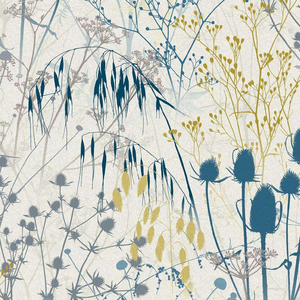 Graham & Brown Summer Border Blue Wallpaper By Clarissa Hulse